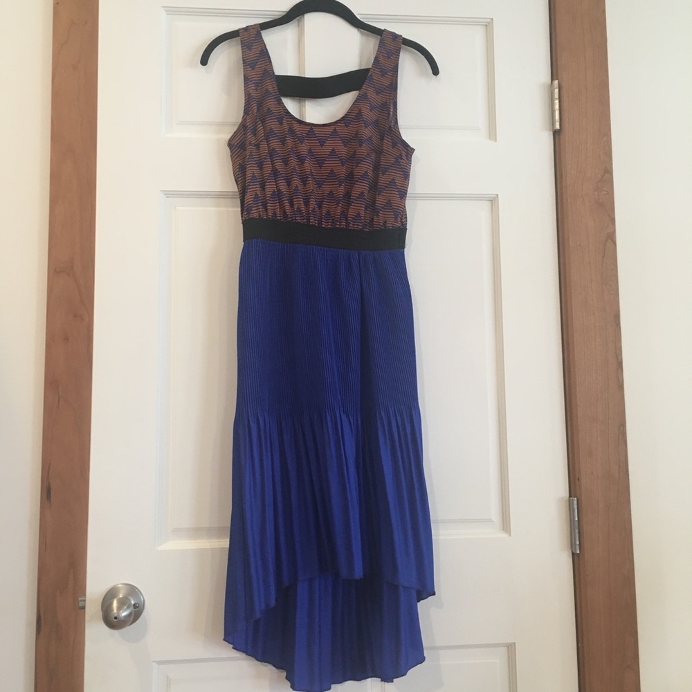Blue & Orange Striped Dress